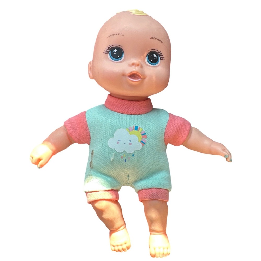 Walmart My Sweet Love Baby Doll Blue Eyes Teal Cloud Romper Molded Hair 8 Inch